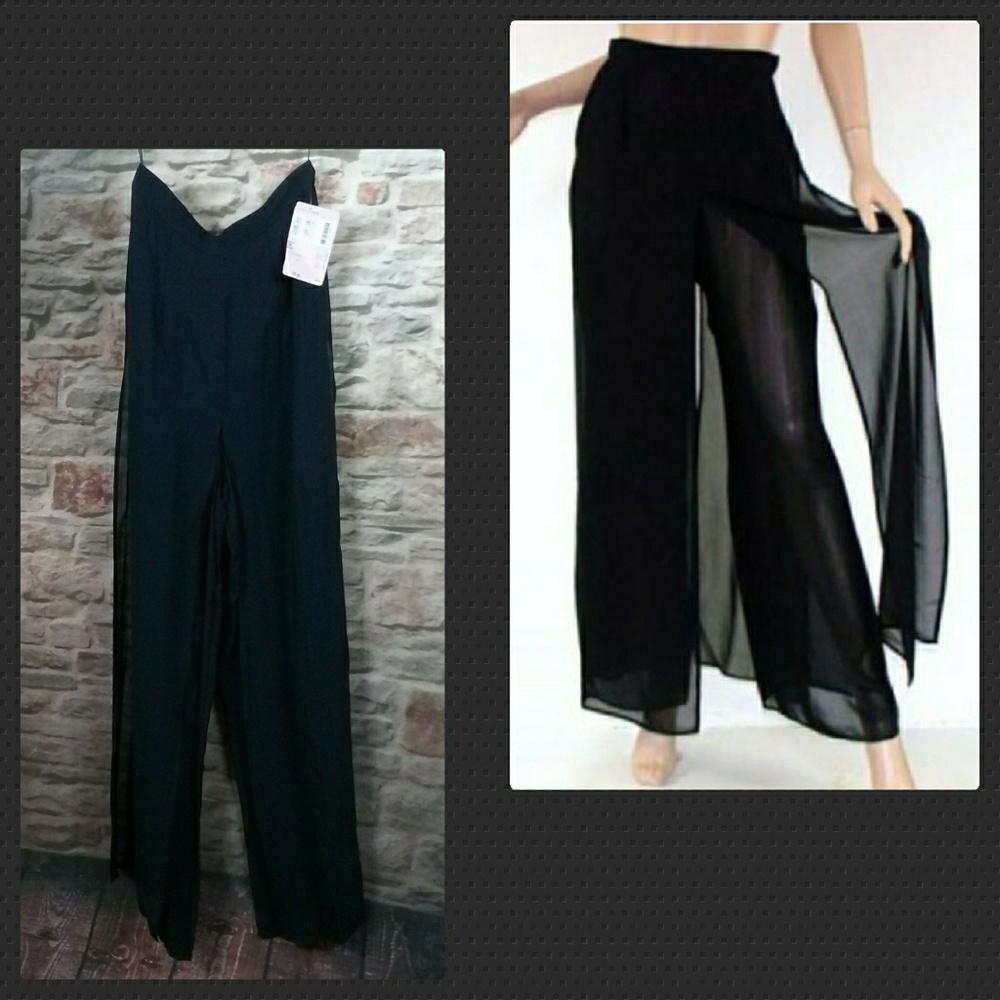 Tadashi Sheer Chiffon Layered Dress Pants
